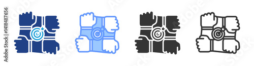Team Bulding icon set multiple style collection