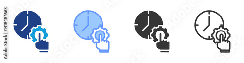 Time Management icon set multiple style collection