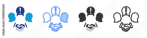 Conflict Resolution icon set multiple style collection