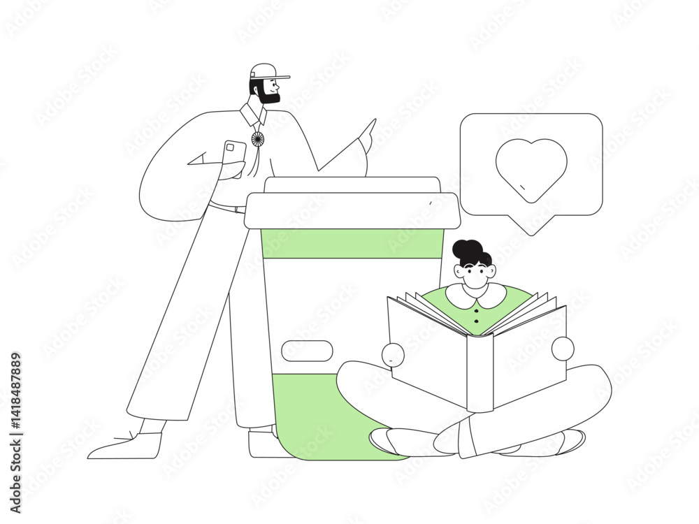 Virtual characters social communication concept business flat vector hand drawn illustration
Virtual characters social communication concept business flat vector hand drawn illustration