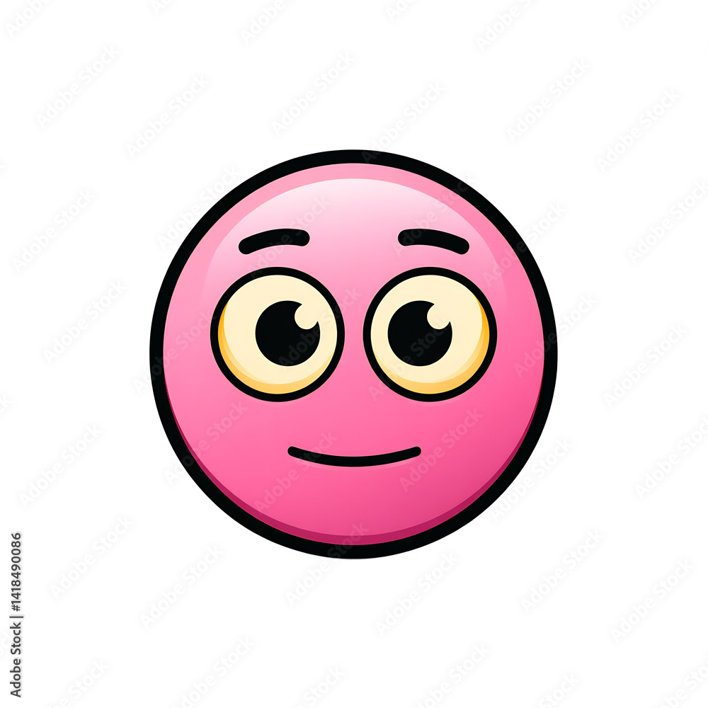 Fototapeta premium pink face with rolling eyes emoji illustration