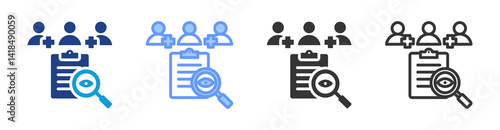 Data Monitoring icon set multiple style collection