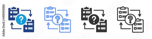 Null Hypothesis icon set multiple style collection