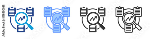 Meta Analysis icon set multiple style collection