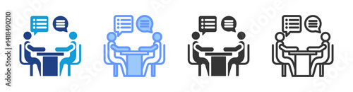 Study Visit icon set multiple style collection