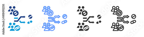 Cross Over Study icon set multiple style collection