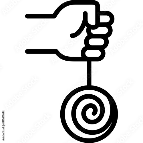 hypnosis icon illustration design with outline