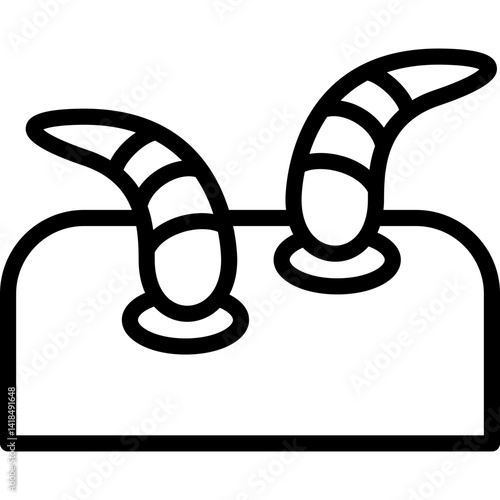 leech therapy icon illustration design with outline