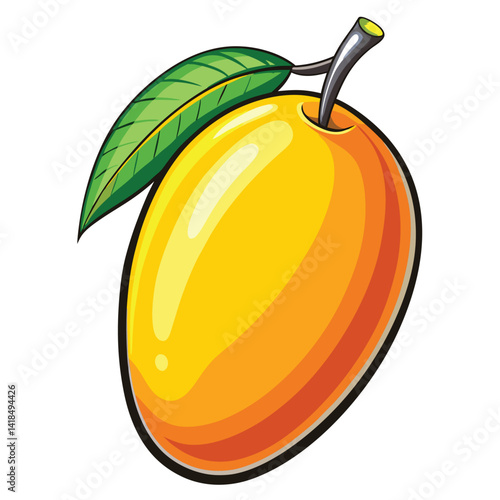 Ripe Mango with Leaf