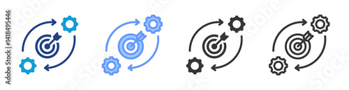 Effectiveness icon set multiple style collection