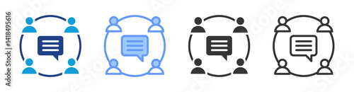 Interpersonal Skills icon set multiple style collection