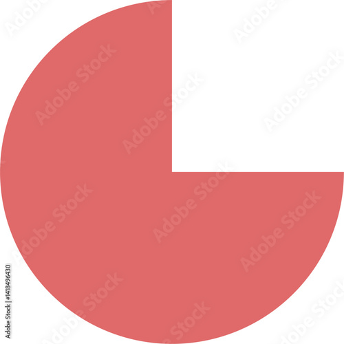 Obraz na plátně Red Half Pacman with Doddle Style Vector