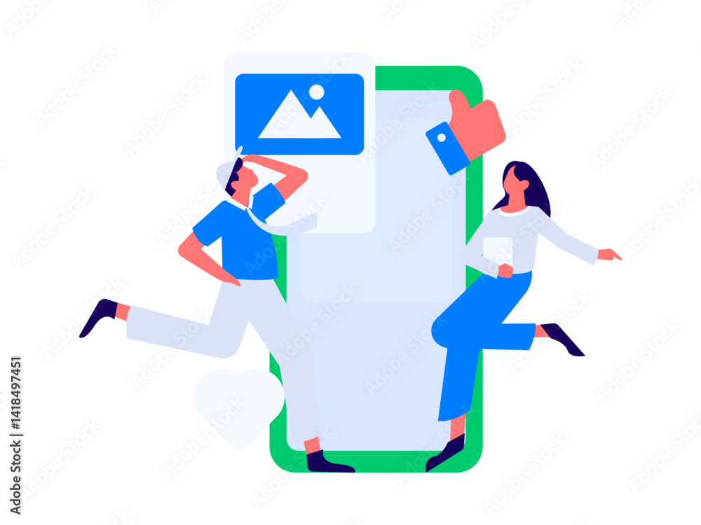 Virtual characters social communication concept business flat vector hand drawn illustration
Virtual characters social communication concept business flat vector hand drawn illustration