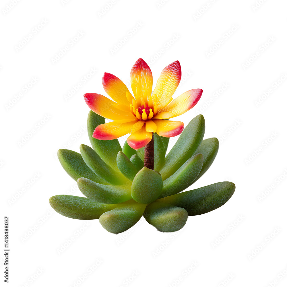 Obraz premium succulent plant bloom cartoon illustration isolated