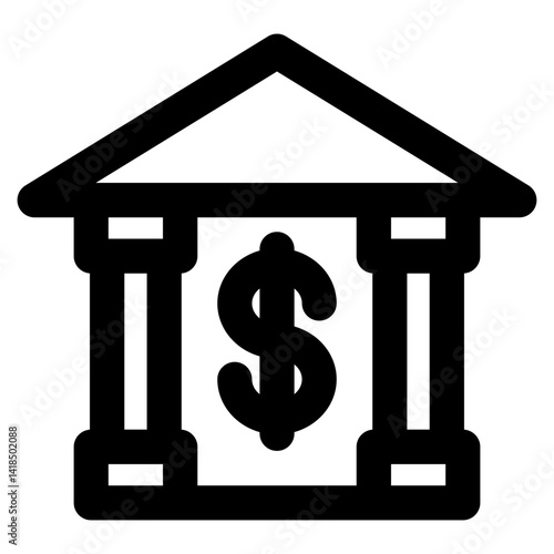 bank icon element for design