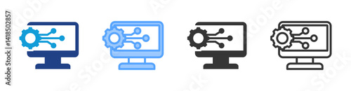 Digital Transformation icon set multiple style collection