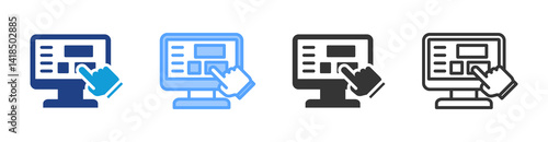 User Interface icon set multiple style collection