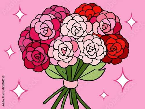 Simple flower illustration. Gifts. Affection. Gifts.
