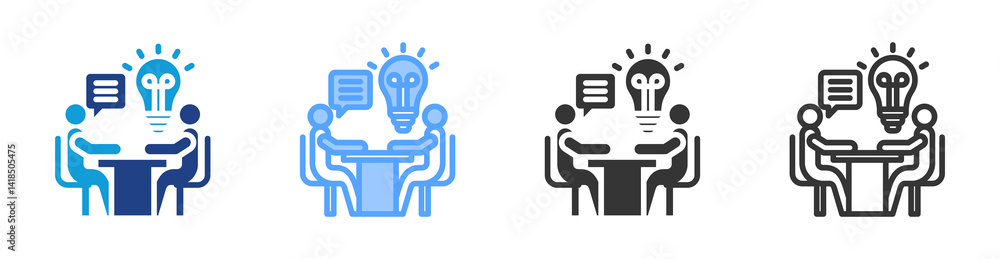 Solution Interview icon set multiple style collection Solution Interview icon set multiple style collection
