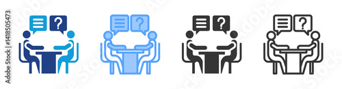 Problem Interview icon set multiple style collection