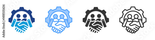 Partnering icon set multiple style collection