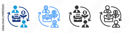 Change Of Business icon set multiple style collection