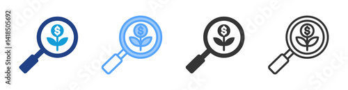 Searching icon set multiple style collection