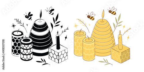Beeswax Candles – 100% Natural, Handmade, Non-Toxic, Long-Lasting Aromatherapy Candles for Home & Relaxation