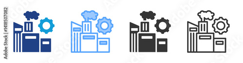 Manufacturers icon set multiple style collection