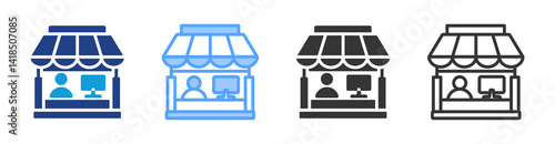 Seller icon set multiple style collection