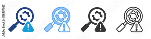 Quality Defects icon set multiple style collection