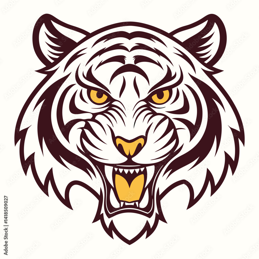 Fototapeta premium Fierce Tiger Head Graphic (1)