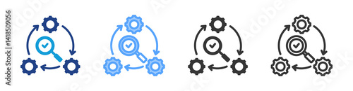 Value Chain Analysis icon set multiple style collection