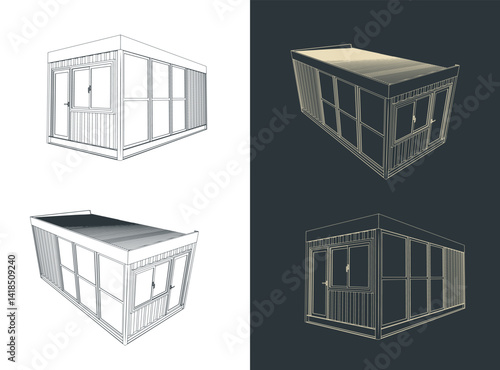 Portable container office drawings