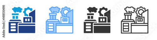 Manufactur icon set multiple style collection