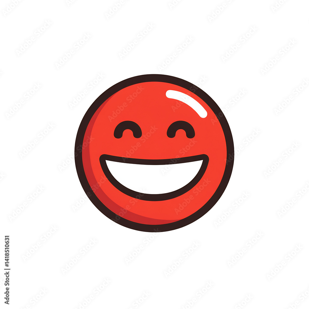 Fototapeta premium Red smiling face emoji