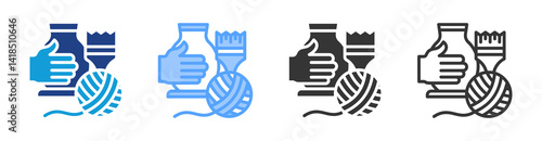Handicarft icon set multiple style collection
