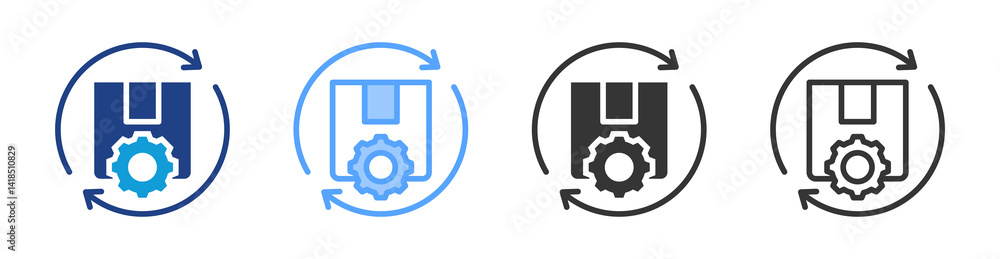 Obraz premium Manufacture Process icon set multiple style collection