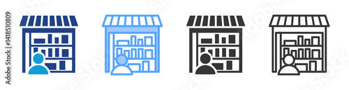 Retailers icon set multiple style collection