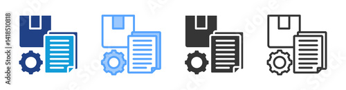 Materials Specification icon set multiple style collection