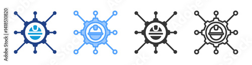Engineering icon set multiple style collection