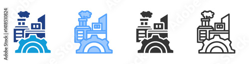 Infrastructure icon set multiple style collection