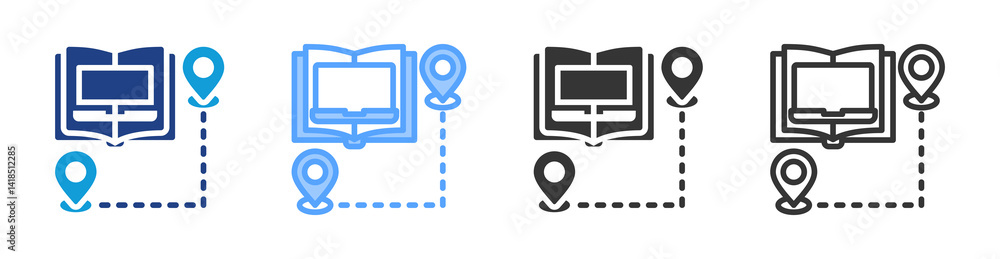 Distance Education icon set multiple style collection Distance Education icon set multiple style collection
