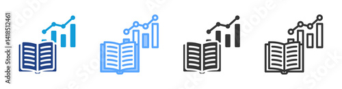 Statistics Course icon set multiple style collection