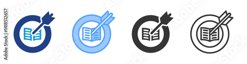 Learning Goals icon set multiple style collection