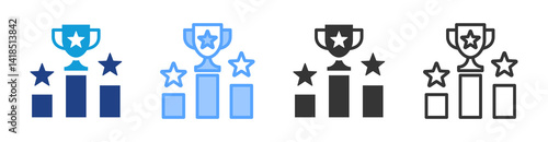 Competitiveness icon set multiple style collection