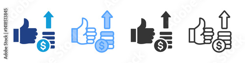 Advantages icon set multiple style collection