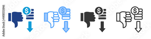  Disadvantages icon set multiple style collection