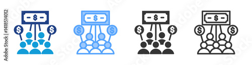 Shareholders icon set multiple style collection