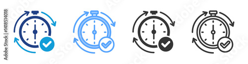 Overtime icon set multiple style collection